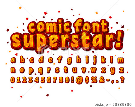 Comics font. Cartoon alphabet in pop art style 58839380