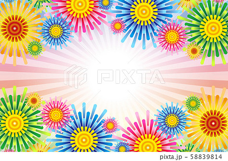 ベクターイラスト背景素材壁紙 カラフル トロピカルリゾート 花柄 模様 フラワー 夏のイベント 無料のイラスト素材 5814