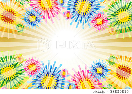 ベクターイラスト背景素材壁紙 カラフル トロピカルリゾート 花柄 模様 フラワー 夏のイベント 無料のイラスト素材 5816