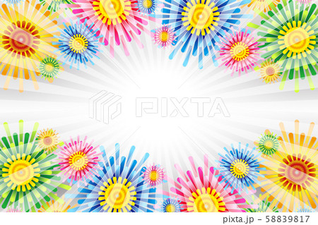 ベクターイラスト背景素材壁紙 カラフル トロピカルリゾート 花柄 模様 フラワー 夏のイベント 無料のイラスト素材 5817