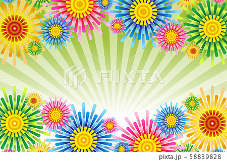 ベクターイラスト背景壁紙 カラフル 集中線 効果線 放射状 お花 フラワー 無料素材 フリーサイズ のイラスト素材 58