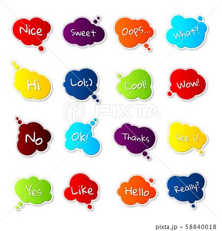 Set of comics thought bubble. Stickers with quotes 58840018