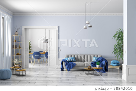 Interior design of modern scandinavian apartment, 58842010