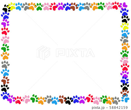 ペット ワンコ 犬 猫 肉球 フレーム ペット ワンコ 犬 猫 肉球 フレーム 58842159