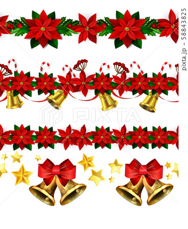 Christmas horizontal seamless set background Christmas horizontal seamless set background 58843825