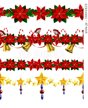 Christmas horizontal seamless set background 58843829