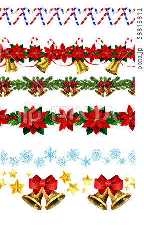 Christmas horizontal seamless set background Christmas horizontal seamless set background 58843841