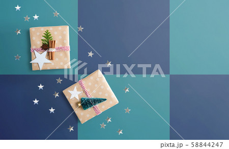 Handmade Christmas gift boxes with ornaments Handmade Christmas gift boxes with ornaments 58844247