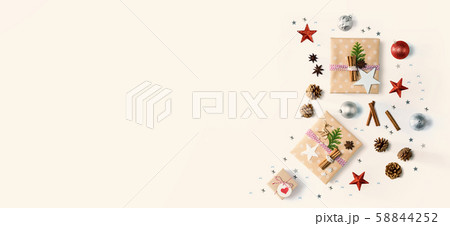 Handmade Christmas gift boxes with ornaments Handmade Christmas gift boxes with ornaments 58844252
