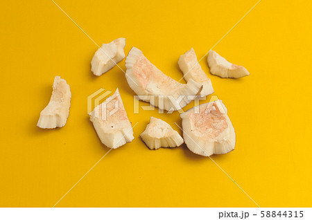 ugly organic broken rotten coconut on bright ugly organic broken rotten coconut on bright 58844315
