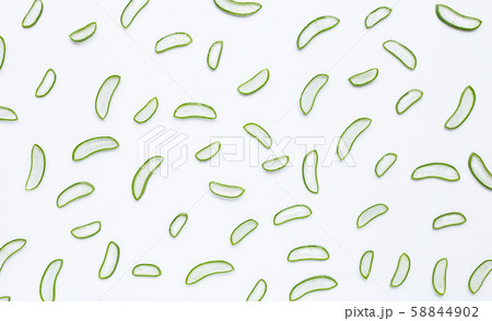 Aloe Vera  slices on white background. 58844902