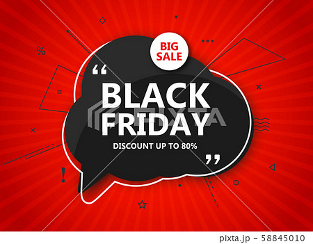 Black Friday sale background. Black speech bubble 58845010