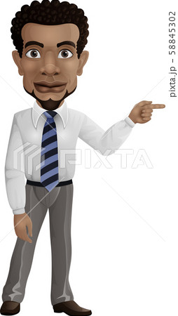 African businessman pointing his finger to the right African businessman pointing his finger to the right 58845302