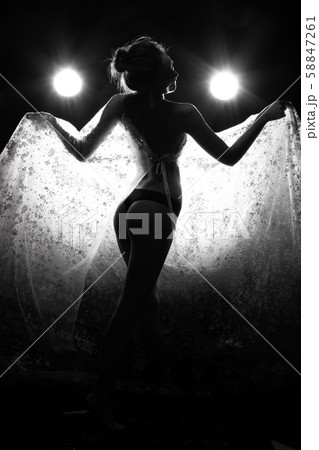 Asian tanned skin Slim Sexy woman Black Bodysuit Asian tanned skin Slim Sexy woman Black Bodysuit 58847261