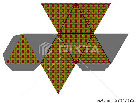 正八面体の展開図のイラスト素材