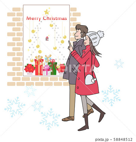 プレゼントを買いに行く恋人　クリスマス 58848512
