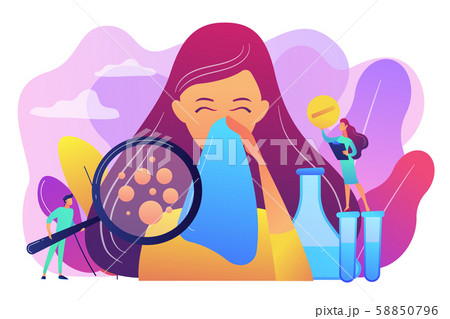 Allergic diseases concept vector illustration. 58850796