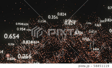 Abstract network of lines and random numbers 58851119