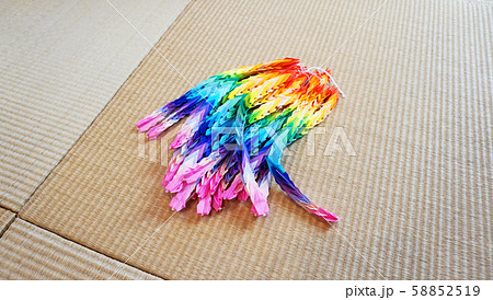 和室 千羽鶴 折り紙の写真素材