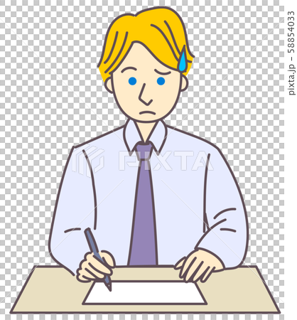 外国人 テスト 課題 悩むのイラスト素材