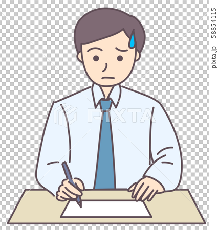 男性 テスト 課題 受験 悩むのイラスト素材