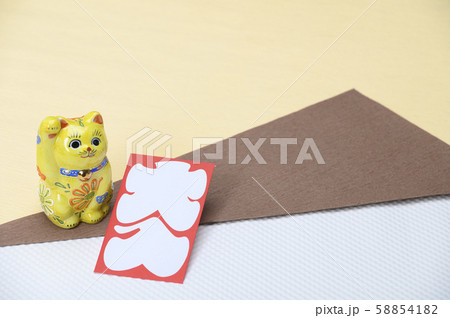 招き猫／お年玉／大入り袋イメージ 58854182