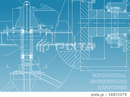 Mechanical engineering. Technical illustration. Backgrounds of engineering subjects Mechanical engineering. Technical illustration. Backgrounds of engineering subjects 58855079
