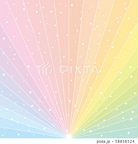 放射状　レインボーカラー　紙吹雪　背景 58856524