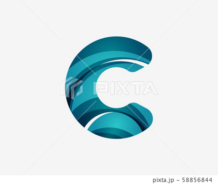 Letter C logo business icon design. Minimal flowing concept. 58856844