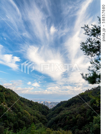 六甲山系 荒地山からの景色 芦屋市街地 六甲山系 荒地山からの景色 芦屋市街地 58857680