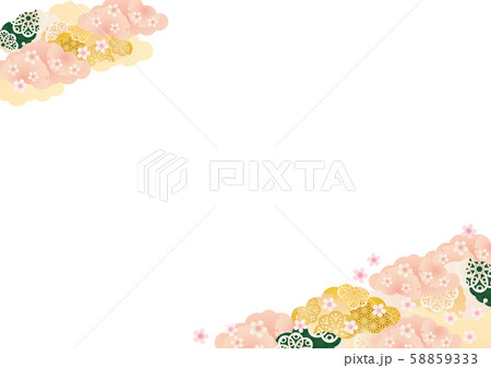 背景素材-桜と雲柄し-3 背景素材-桜と雲柄し-3 58859333