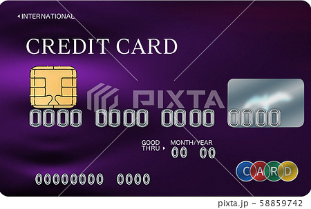 クレジットカード 紫のイラスト素材
