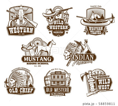 Wild West, American Western icons Wild West, American Western icons 58859811