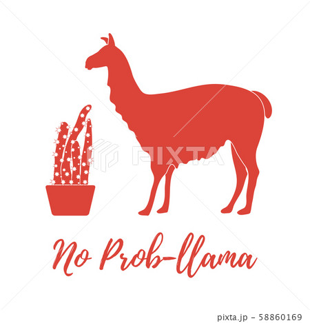 Vector illustration with llama and cactus 58860169