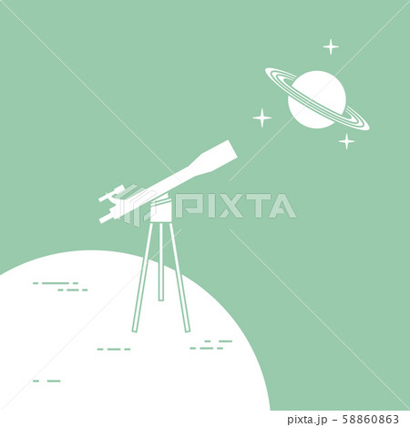 Telescope, planet Saturn with rings Astronomy. Telescope, planet Saturn with rings Astronomy. 58860863