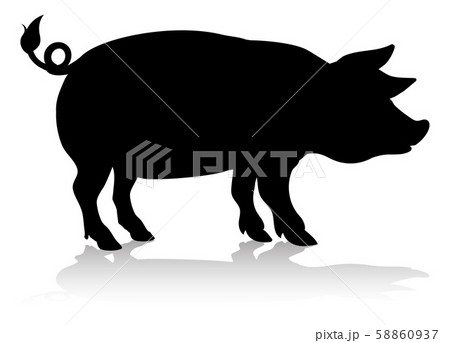 Pig Farm Animal Silhouette 58860937