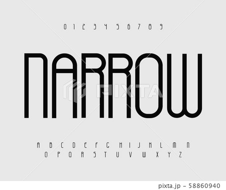 Narrow bold font with thin tall letters Narrow bold font with thin tall letters 58860940