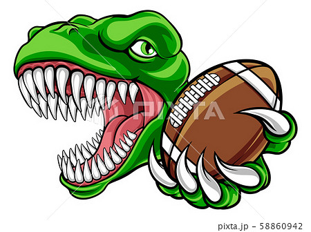 Dinosaur American Football Animal Sports Mascot Dinosaur American Football Animal Sports Mascot 58860942