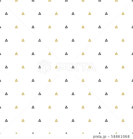 Gold triangles pattern on white background. Abstract seamless repeating pattern. Minimal design with Gold triangles pattern on white background. Abstract seamless repeating pattern. Minimal design with 58861068