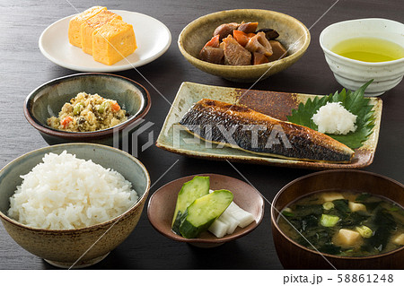 焼きさば定食の写真素材 焼きさば定食の写真素材