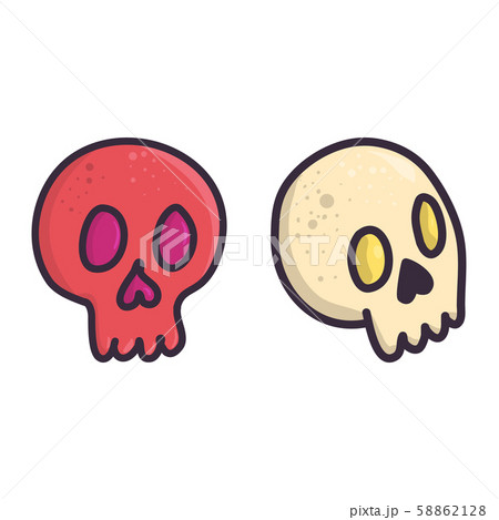 Set of two skull in doodle style. Set of two skull in doodle style. 58862128