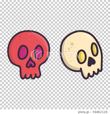 Set of two skull in doodle style. Set of two skull in doodle style. 58862128
