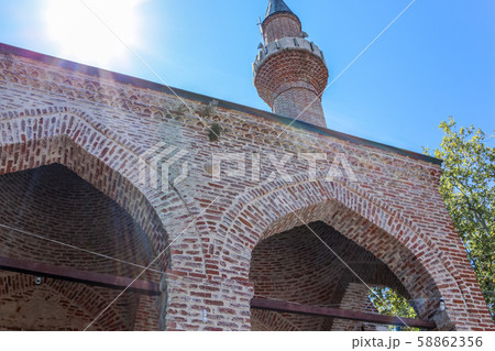 the brick walls of the fortress of Alanya . the brick walls of the fortress of Alanya . 58862356