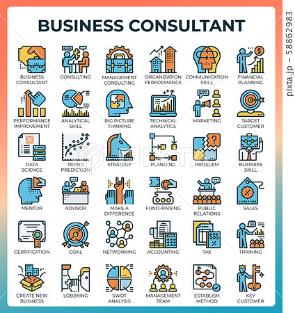 Business consultant icons 58862983