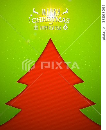 Holiday background with christmas tree of paper 58863095