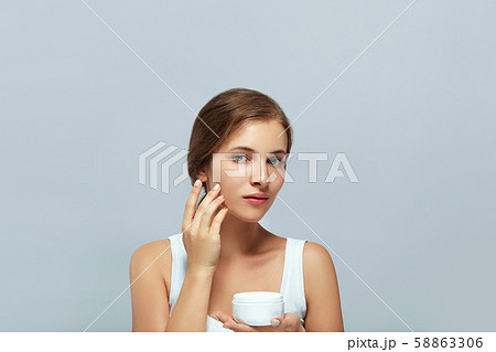 Skincare. Beauty Concept. Young pretty woman Skincare. Beauty Concept. Young pretty woman 58863306