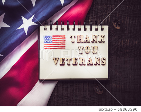 Beautiful greeting card on Veterans Day. Top view. Beautiful greeting card on Veterans Day. Top view. 58863590