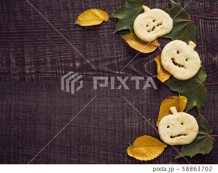 Happy Halloween. Beautiful greeting card. Top view 58863702