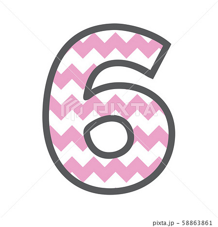 Chevron Number with colorful pink and white 58863861