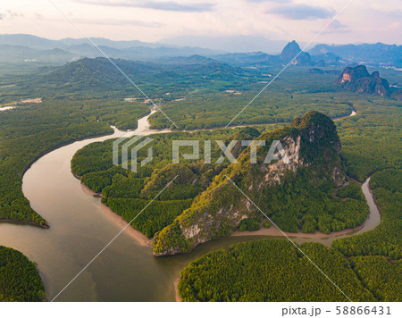 Aerial top view of Samet Nangshe and tropical Aerial top view of Samet Nangshe and tropical 58866431